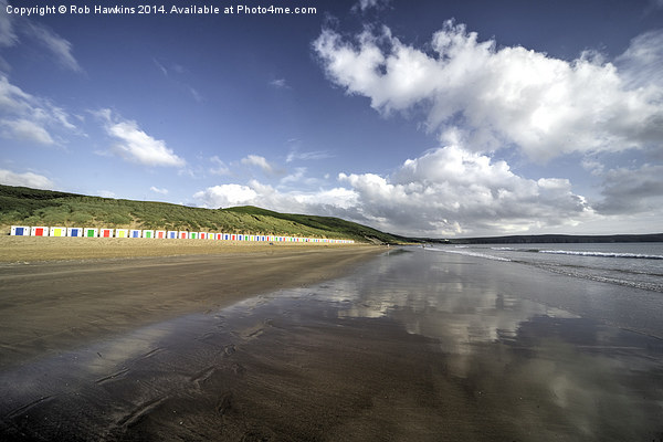 Woolacombe beach reflections Picture Board by Rob Hawkins