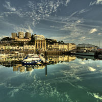 Buy canvas prints of  Torquay Harbour Reflections  by Rob Hawkins
