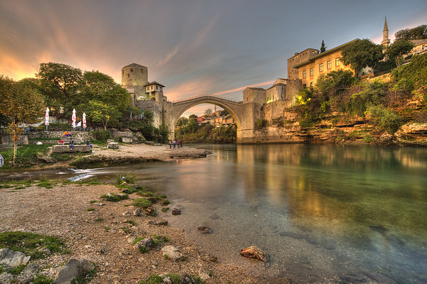 Stari Most at dusk  Picture Board by Rob Hawkins
