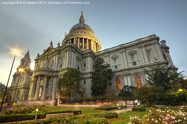  St Paul's Cathedral at dusk  Picture Board by Rob Hawkins