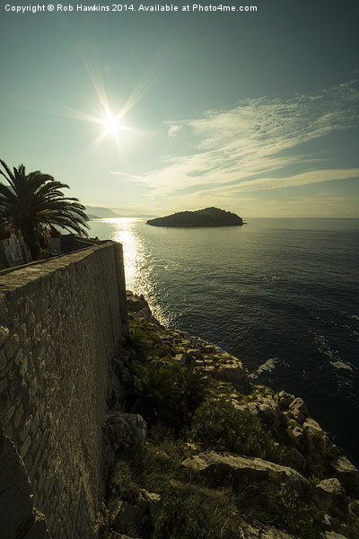  Dubrovnik Island Sunrise  Picture Board by Rob Hawkins