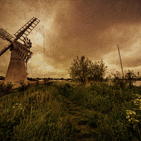 Buy canvas prints of  Thurne Wind Pump in oil  by Rob Hawkins