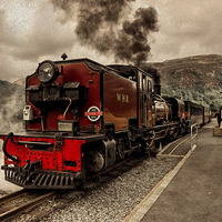 Buy canvas prints of  Steaming in the Welsh Highlands  by Rob Hawkins