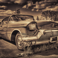 Buy canvas prints of  The old Cadillac  by Rob Hawkins