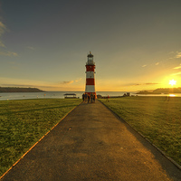 Buy canvas prints of  Smeaton's Tower Sunset  by Rob Hawkins
