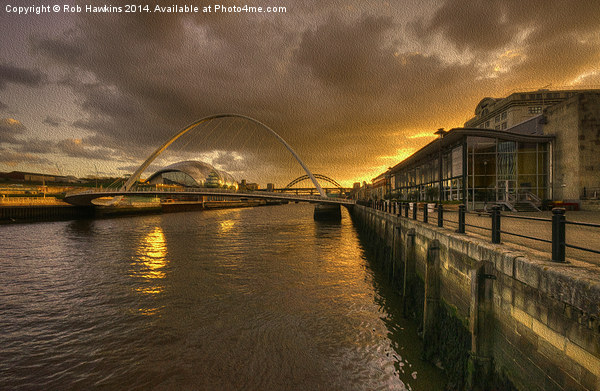  Sunset on the Tyne  Picture Board by Rob Hawkins