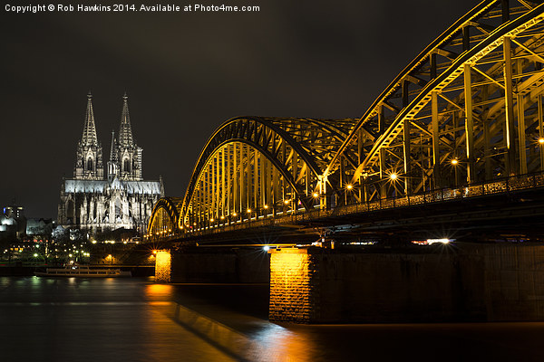  Köln bei Nacht Picture Board by Rob Hawkins