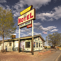 Buy canvas prints of  The Aztec Motel  by Rob Hawkins