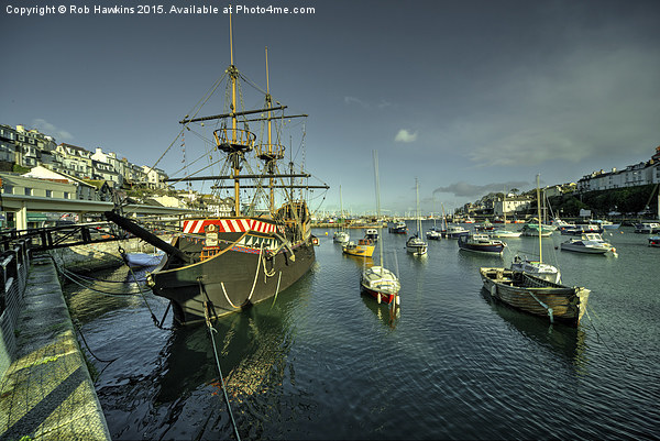  The Golden Hind at Brixham  Picture Board by Rob Hawkins