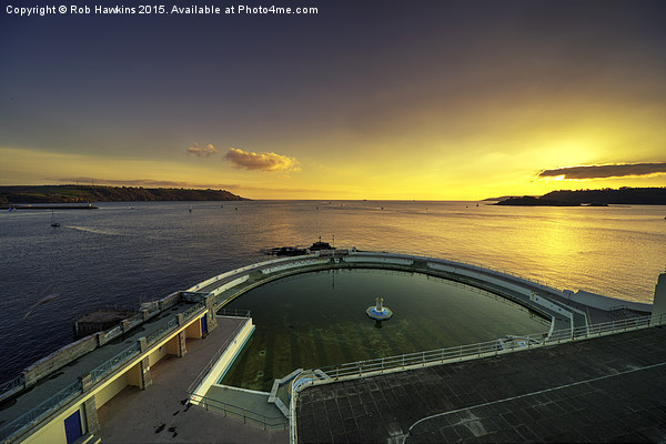  Plymouth Lido Sunset  Picture Board by Rob Hawkins