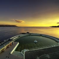 Buy canvas prints of  Plymouth Lido Sunset  by Rob Hawkins