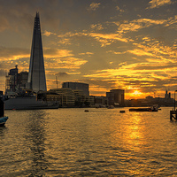 Buy canvas prints of  Sunset Shard  by Rob Hawkins