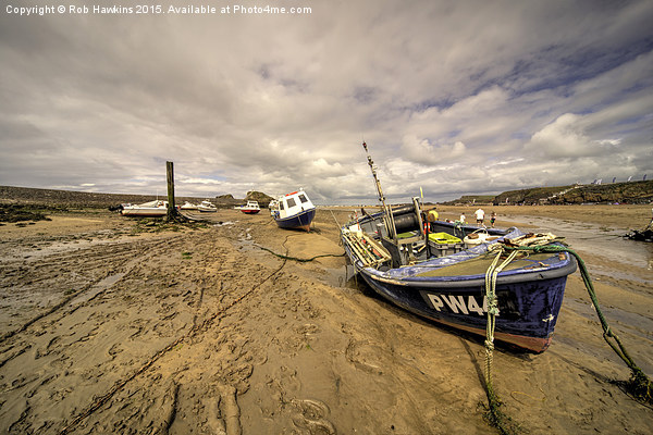  Boats on Bude beach  Picture Board by Rob Hawkins