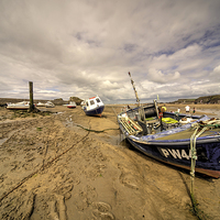 Buy canvas prints of  Boats on Bude beach  by Rob Hawkins