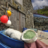 Buy canvas prints of  Cadgwith Fishing paraphernalia  by Rob Hawkins