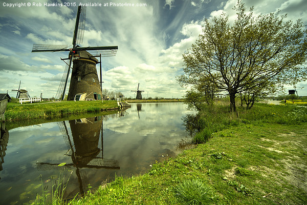  Kinderdijk Reflections  Picture Board by Rob Hawkins