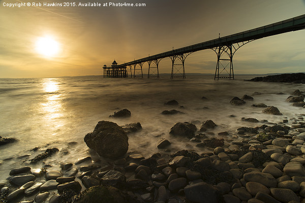  Clevedon Pier Sunset  Picture Board by Rob Hawkins