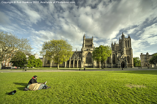  Bristol Cathedral Green Picture Board by Rob Hawkins