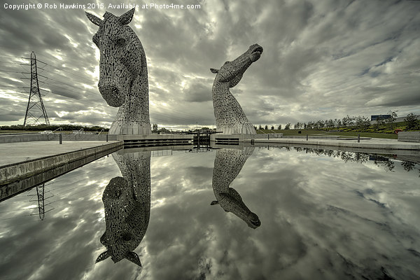  Reflected Kelpies  Picture Board by Rob Hawkins