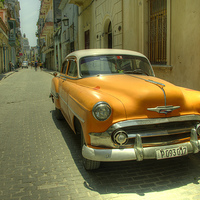 Buy canvas prints of  Side Street Chevy  by Rob Hawkins