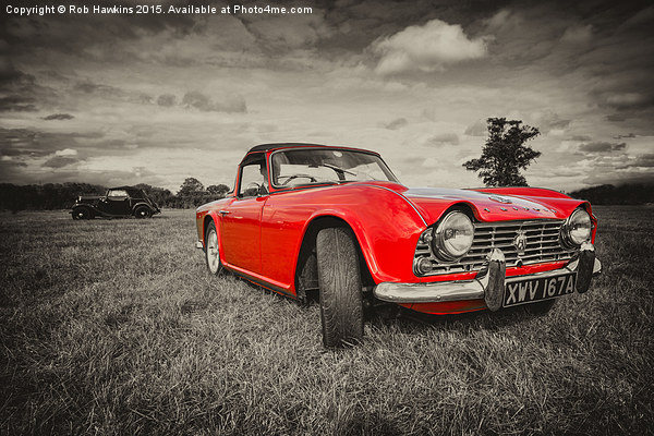  Red TR4  Picture Board by Rob Hawkins