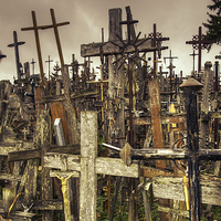 Buy canvas prints of  Hill of Crosses  by Rob Hawkins