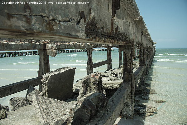  Crumbling Pier  Picture Board by Rob Hawkins