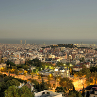 Buy canvas prints of  Barcelona Skyline  by Rob Hawkins