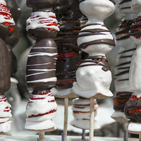 Buy canvas prints of  Strawberry Chocmallow kebabs  by Rob Hawkins