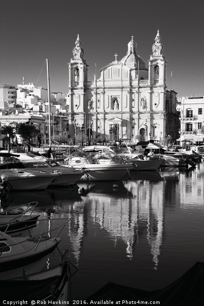 Valletta Marina reflections  Picture Board by Rob Hawkins