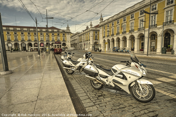 Lisbon Police Bikes  Picture Board by Rob Hawkins