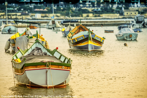 Valletta Boats  Picture Board by Rob Hawkins