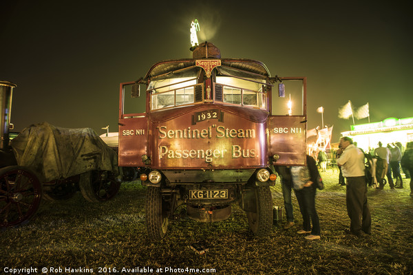 Sentinel Steam Bus by night  Picture Board by Rob Hawkins