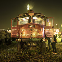Buy canvas prints of Sentinel Steam Bus by night  by Rob Hawkins