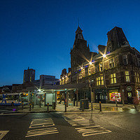 Buy canvas prints of Newport Bus station at night  by Rob Hawkins