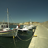 Buy canvas prints of Hersonissos Harbour  by Rob Hawkins