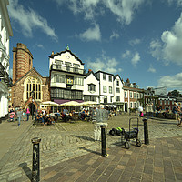 Buy canvas prints of Exeter Shops on the Green  by Rob Hawkins
