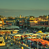Buy canvas prints of The marketplace of Marrakesh,  by Rob Hawkins