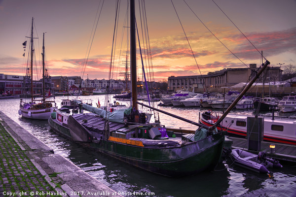 Bristol Harbour Sunset  Picture Board by Rob Hawkins