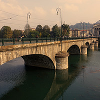 Buy canvas prints of Turin Bridge across the Po  by Rob Hawkins