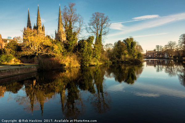 Lichfield Lake Reflections  Picture Board by Rob Hawkins