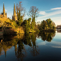 Buy canvas prints of Lichfield Lake Reflections  by Rob Hawkins