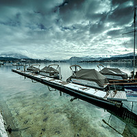 Buy canvas prints of Lake Lucerne Jetty  by Rob Hawkins