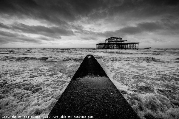 Remains of the Pier  Picture Board by Rob Hawkins