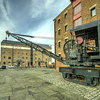 Buy canvas prints of Gloucester Dock Crane  by Rob Hawkins