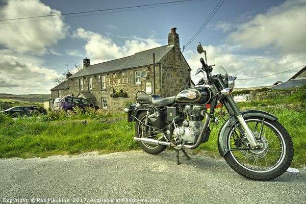 Enfield Bullet at the Engine Inn  Picture Board by Rob Hawkins
