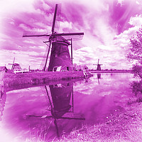 Buy canvas prints of Pink Windpump  by Rob Hawkins