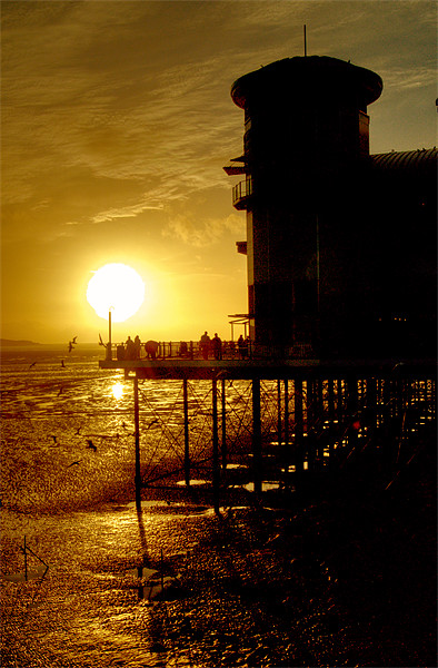 Sunset at Weston super mare Grand Pier Picture Board by Rob Hawkins