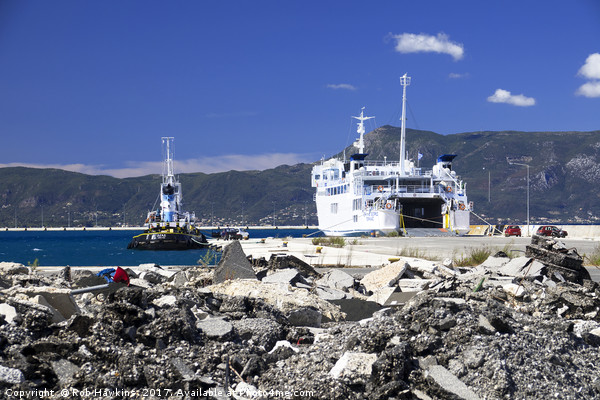 Corfu Ferry  Picture Board by Rob Hawkins