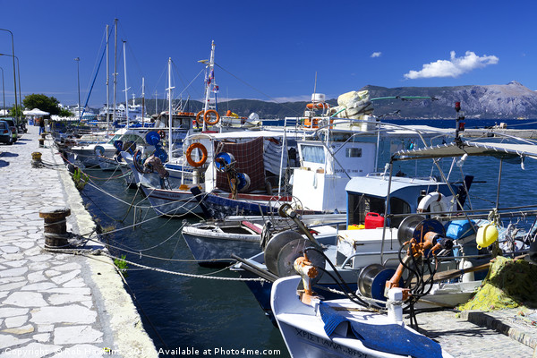 Fishing boats of Corfu Town  Picture Board by Rob Hawkins
